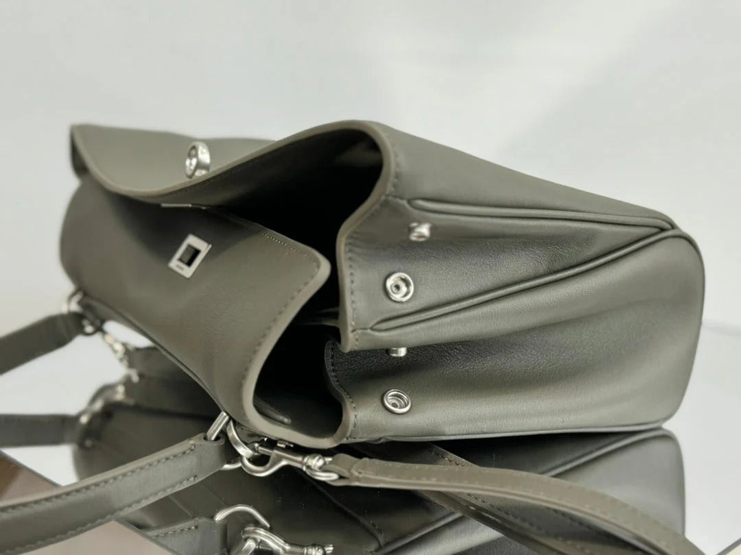 Balenciaga Small Rodeo Bag 29 Olive Green Calfskin Sliver Hardware