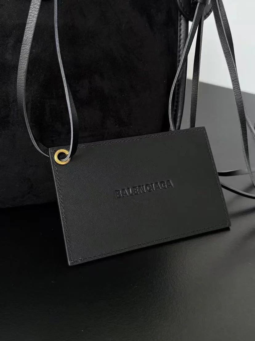 Balenciaga 2026 Le City Bag 37cm Black Suede Leather