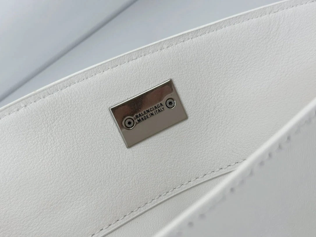 Balenciaga Small Bag 29 White Calfskin Sliver Hardware