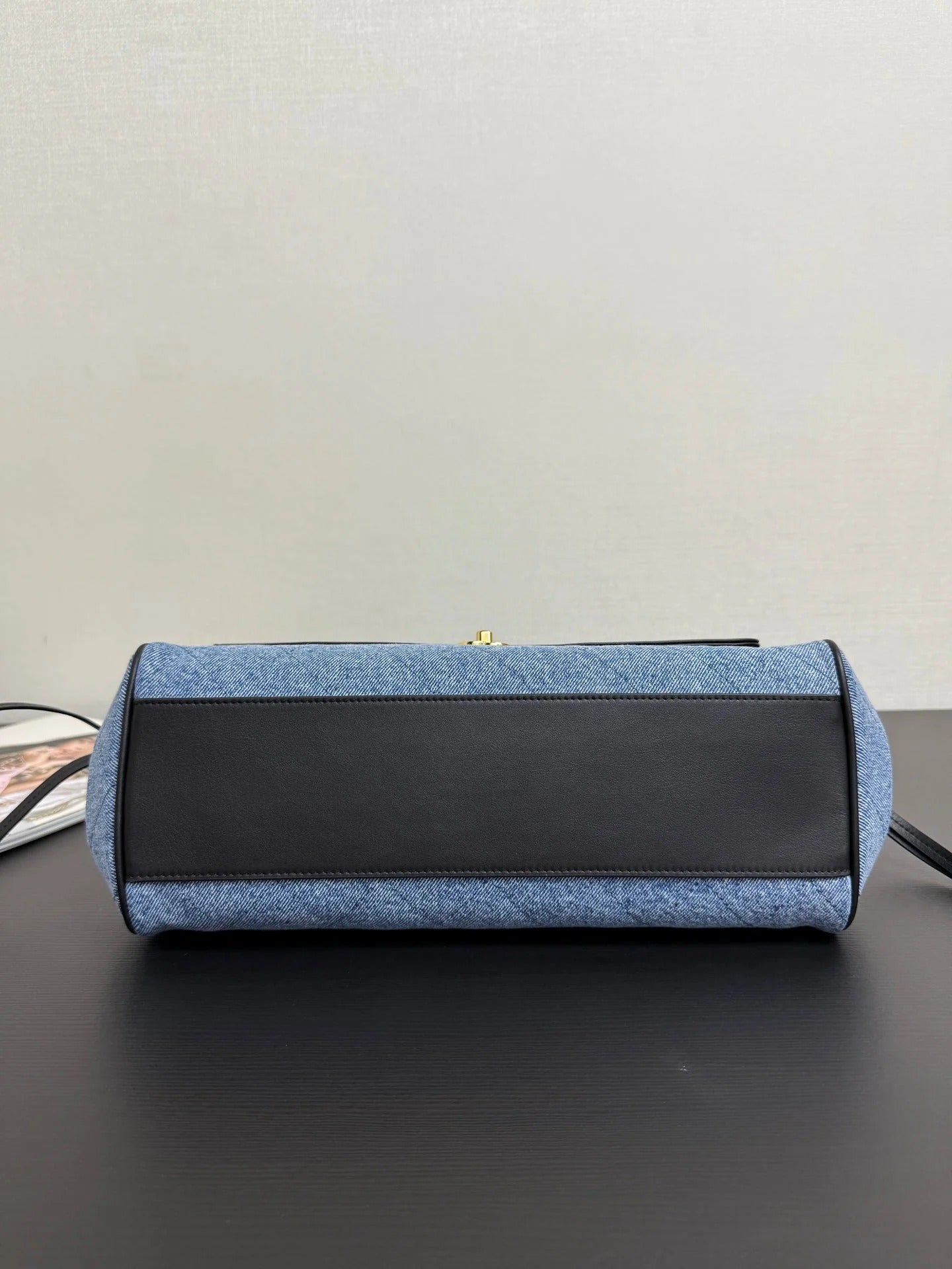 CC 2026 Shopping Bag 31cm Blue Black Denim Calfskin