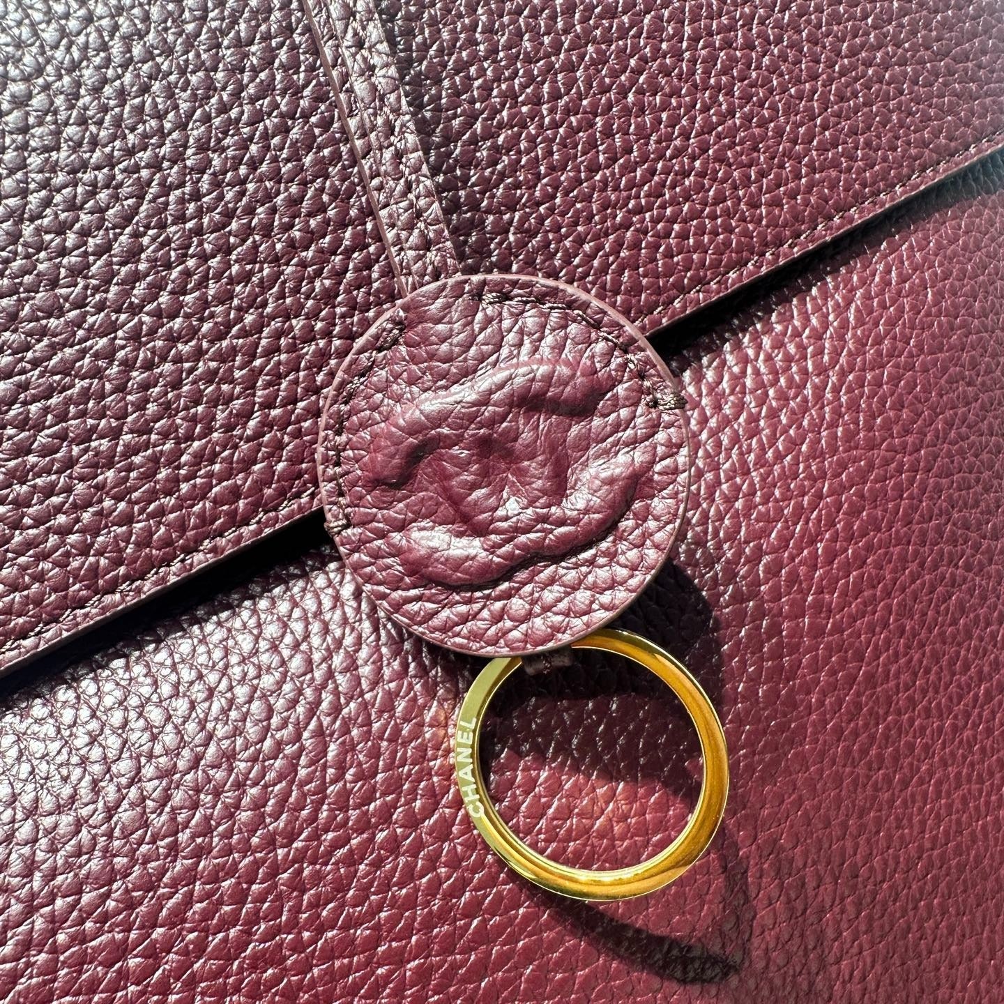 Chanel 2026 Large Shopping Bag 43cm Burgundy Grained Calfskin 363704