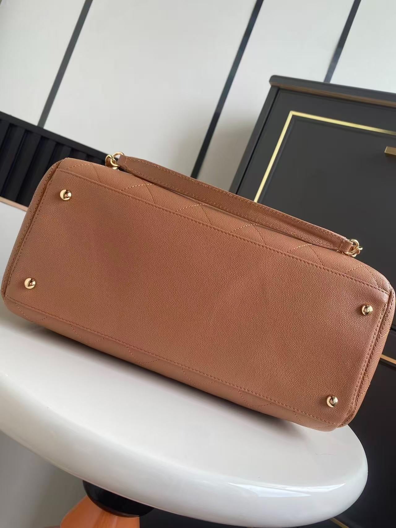 CC 2026 Shopping Bag 39cm Brown Grained Calfskin