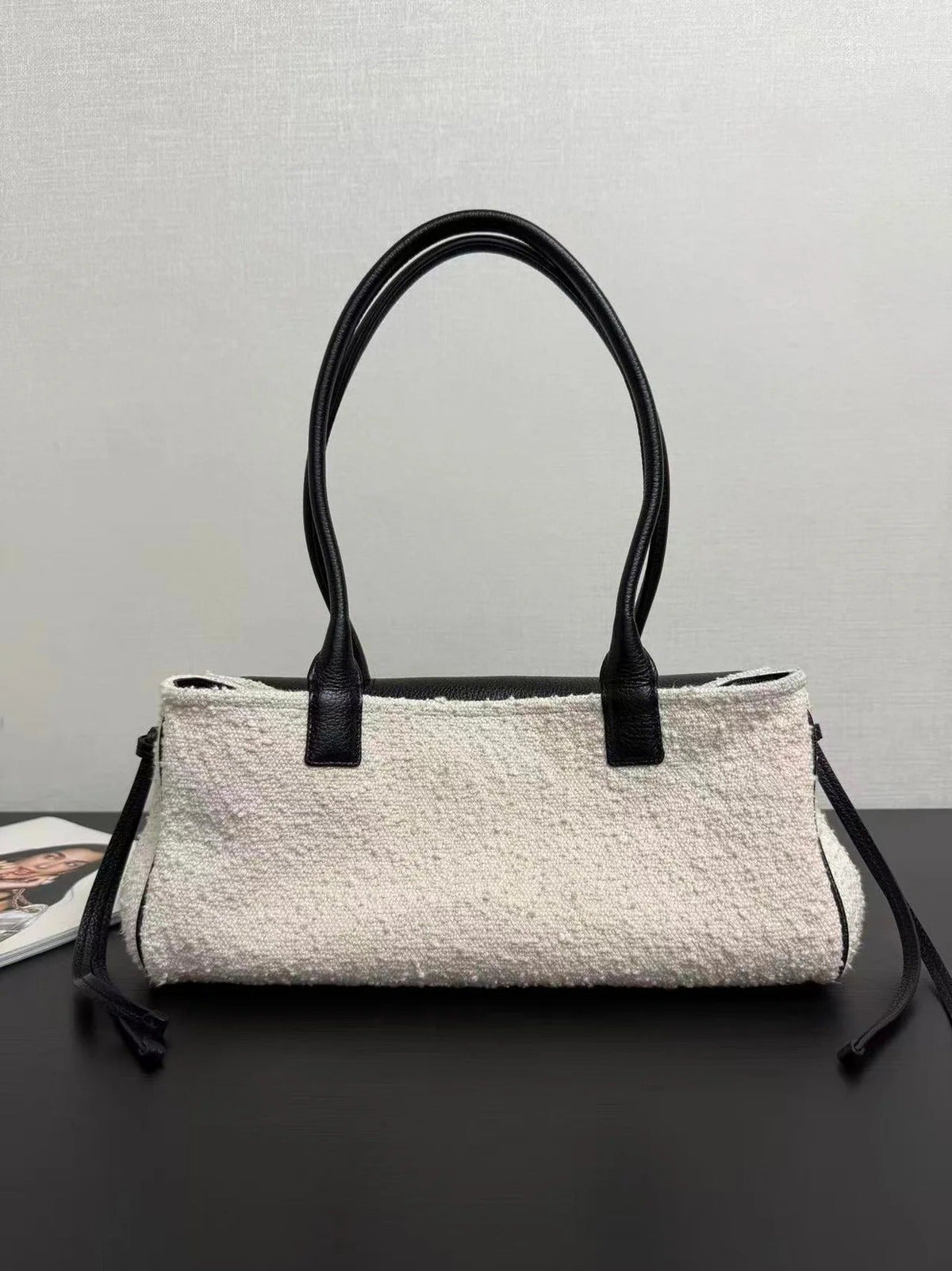 Chanel 2026 "Urban Essential" East West Bag 31cm Black Cream Tweed Calfskin
