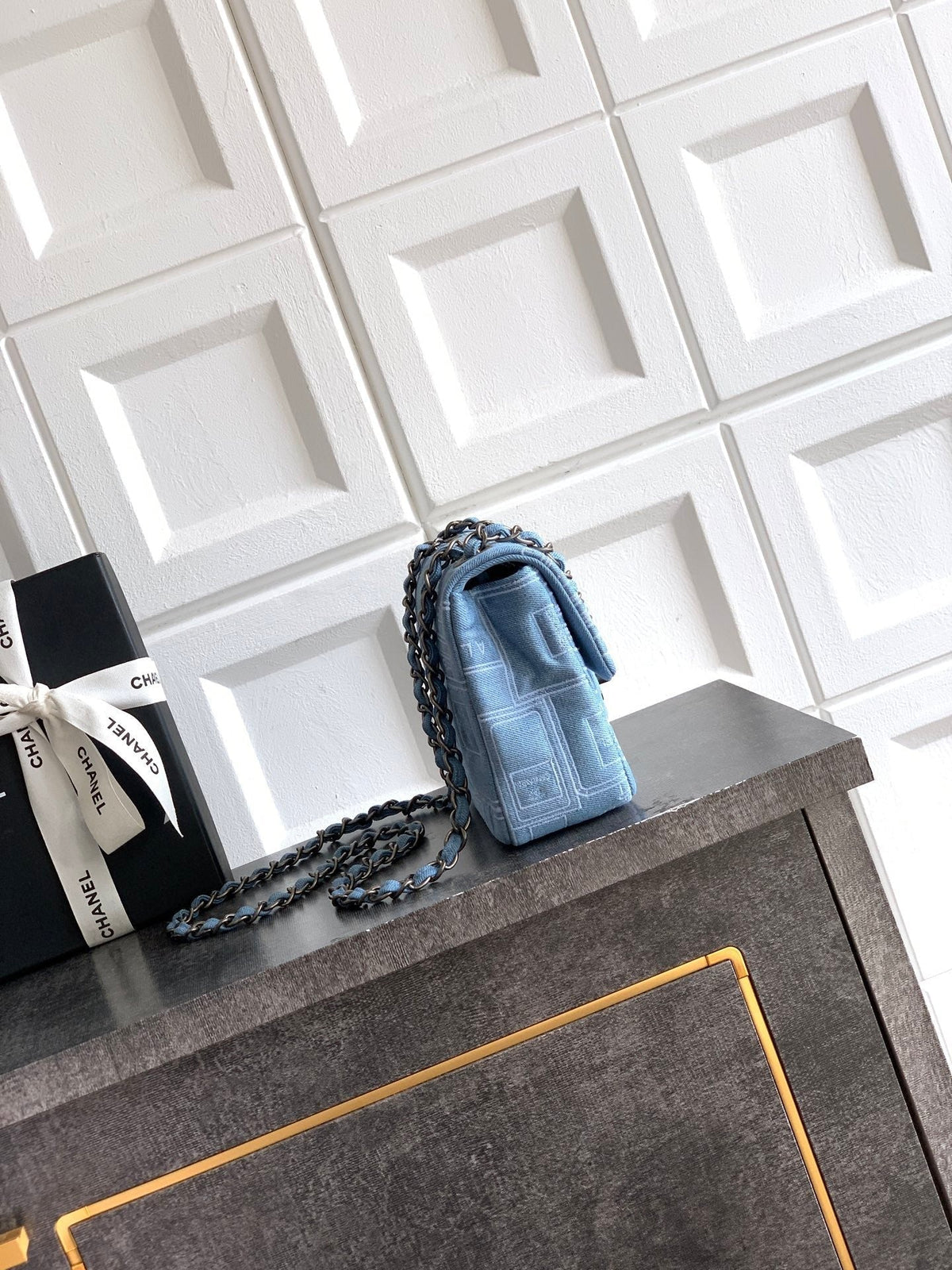 CC 2026 Flap Bag 20cm and 25cm Blue Denim Leather