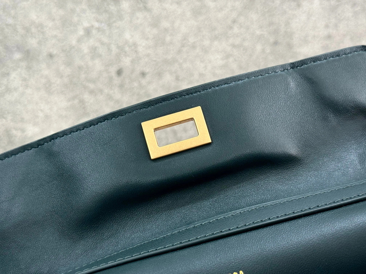 Balenciaga Mini Bag 22 Dark Green Calfskin Gold Hardware