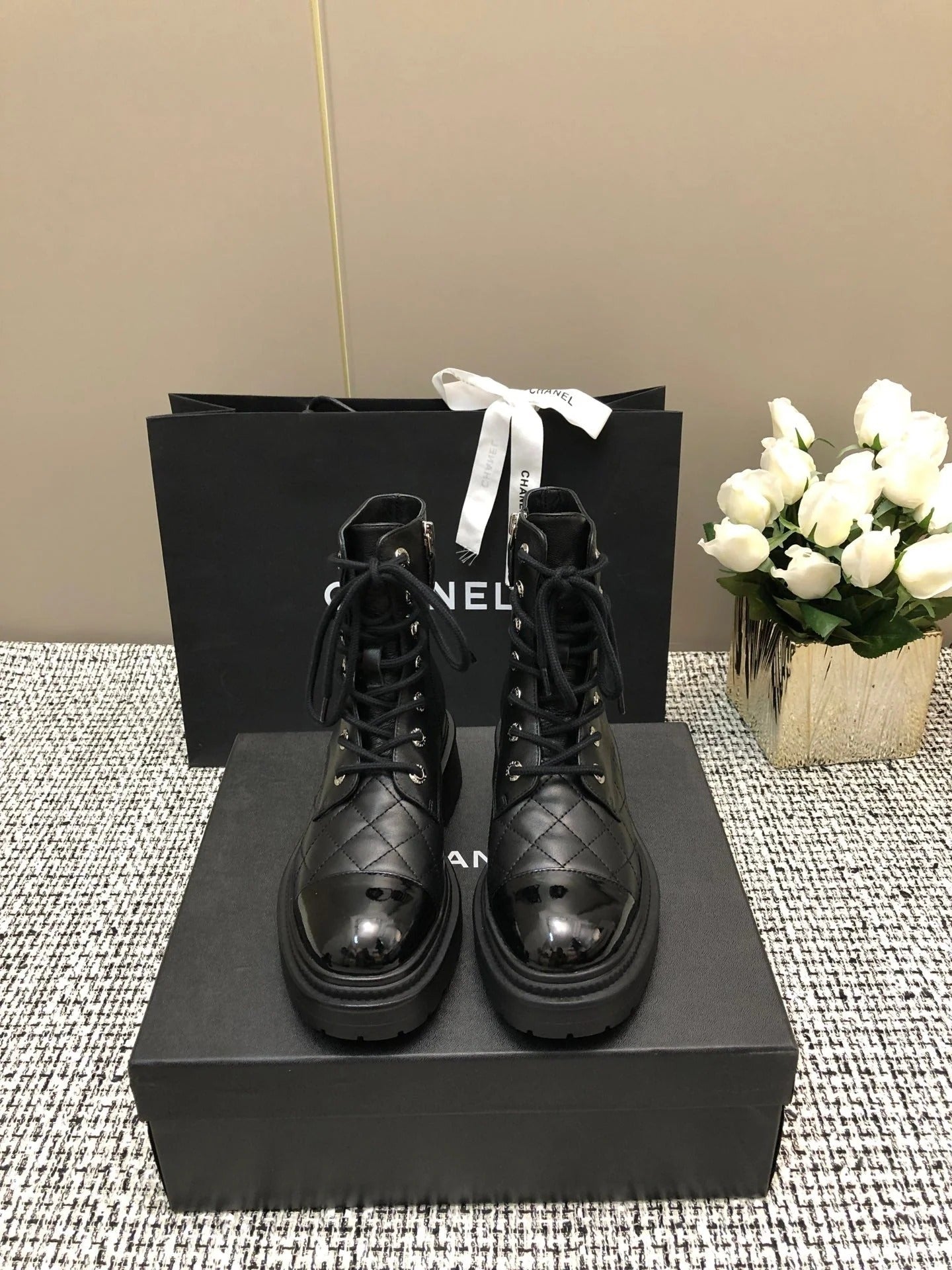 CC 26s High Heels Pump 50 Black Mesh Leather 627207