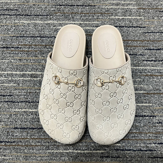 GG Horsebit Mule Beige Suede