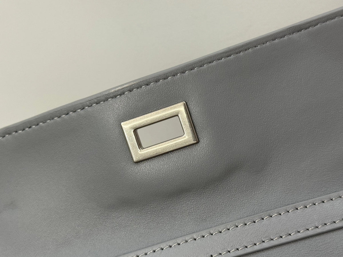 Balenciaga Medium Bag 35 Gray Calfskin Sliver Hardware