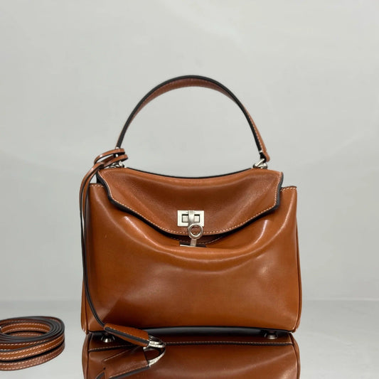 Balenciaga Small Bag 22 Camel Brown Cowhide Sliver Hardware