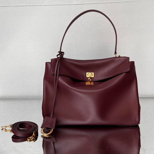Balenciaga Small Bag 29 Burgyndy Calfskin Gold Hardware