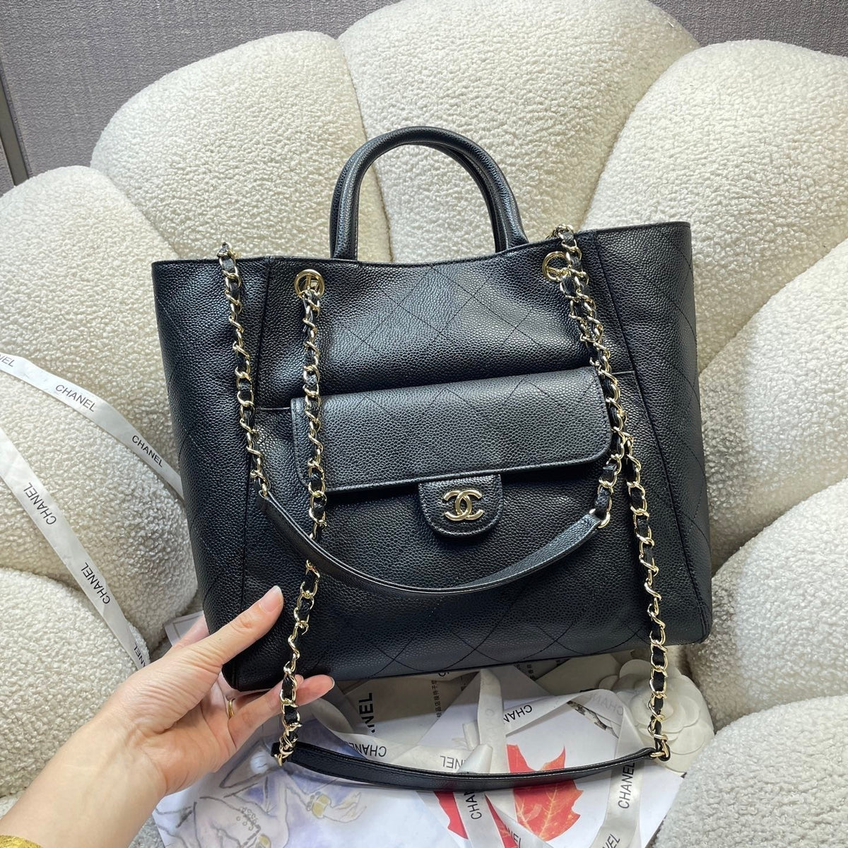 Chanel 2026 Shopping Bag 39cm Grained Calfskin Leather