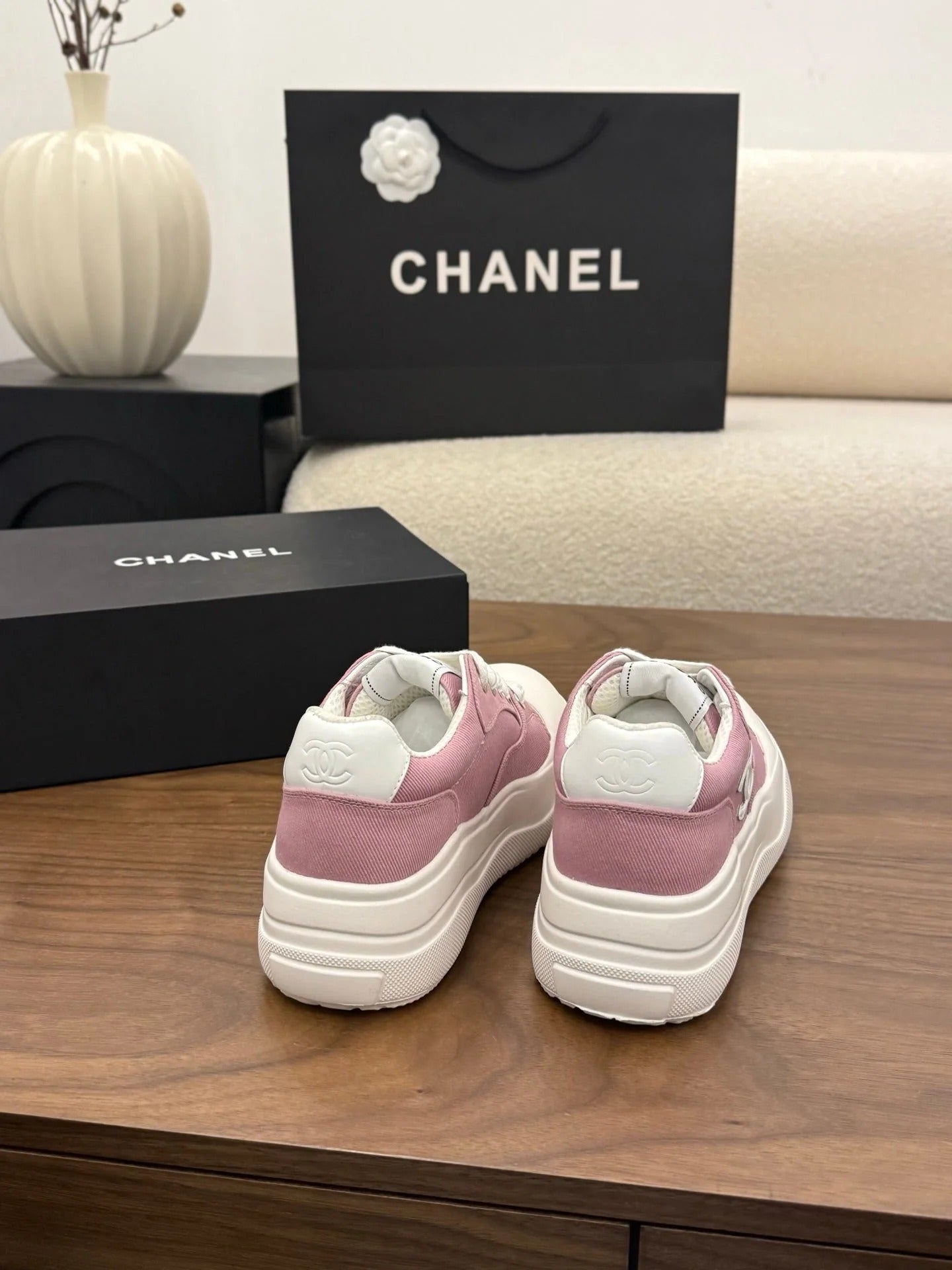 CC 26s Casual Sneaker Pink White Canvas Leather 183595