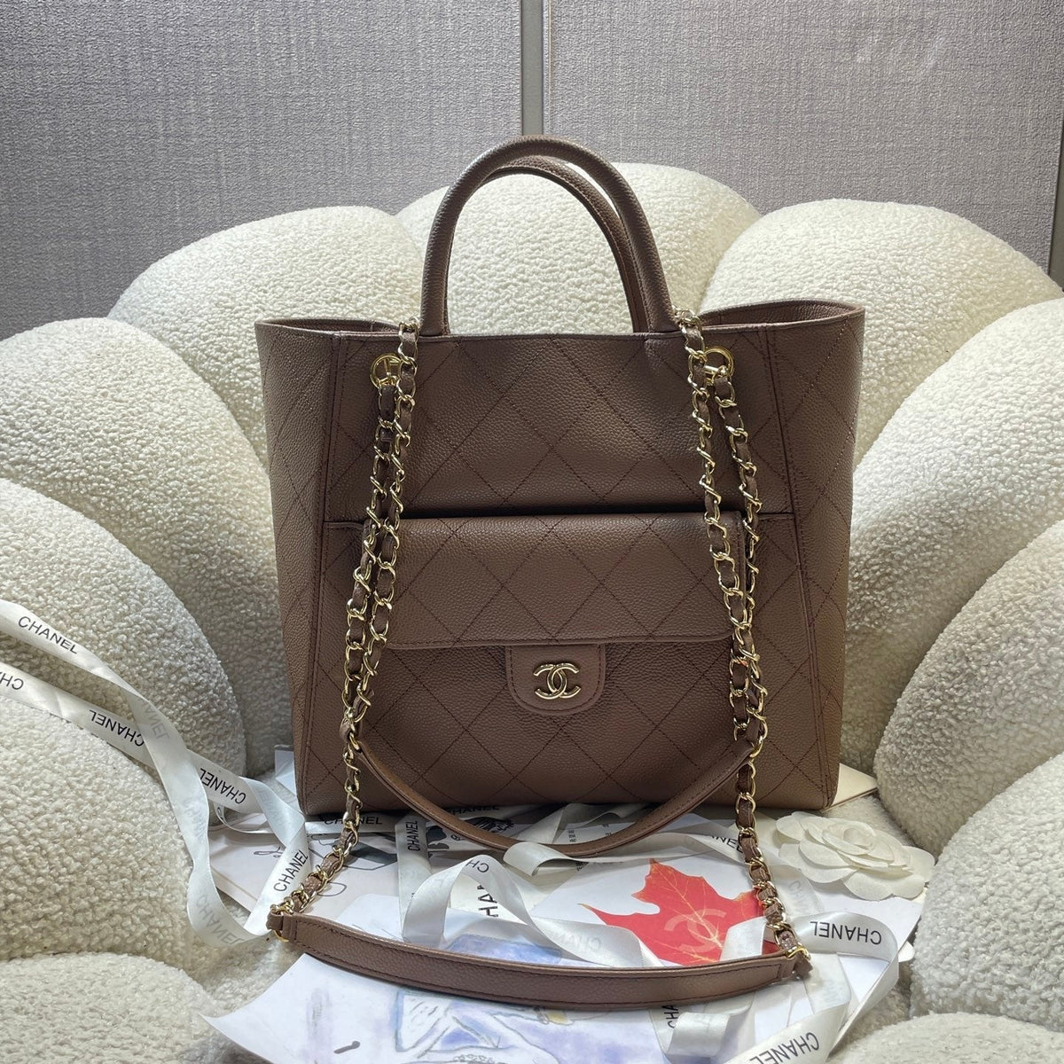 Chanel 2026 Shopping Bag 39cm Grained Calfskin Leather