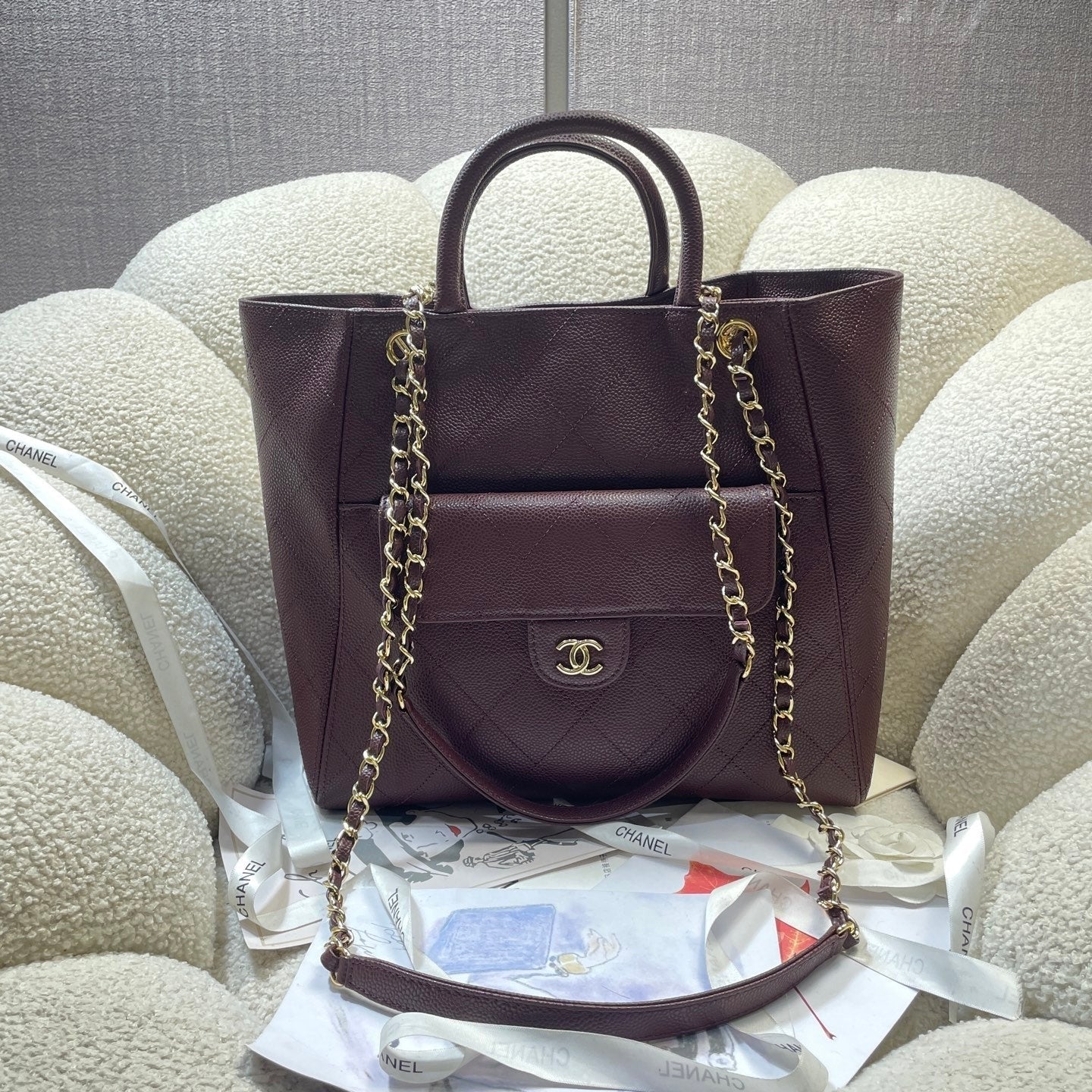 Chanel 2026 Shopping Bag 39cm Grained Calfskin Leather