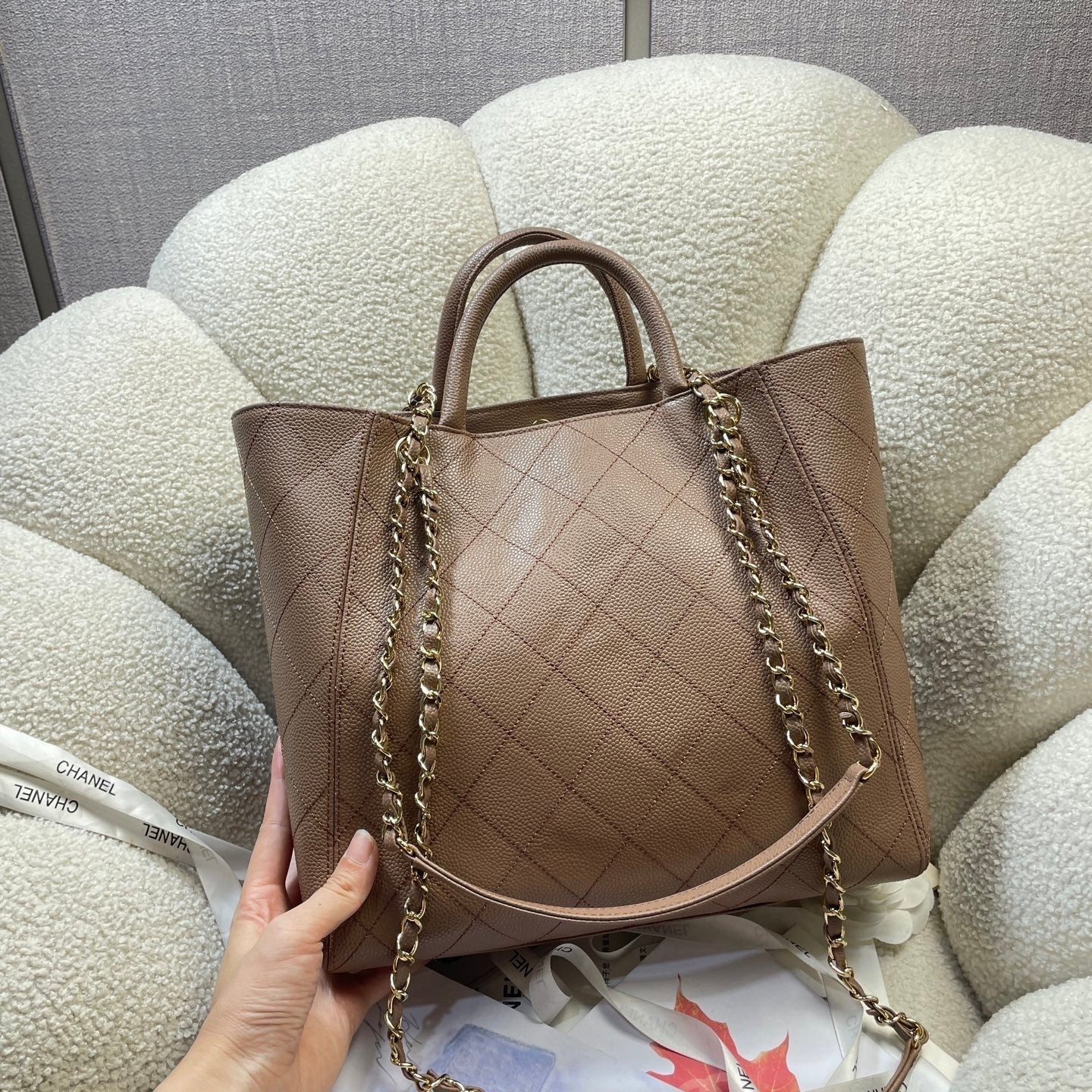 Chanel 2026 Shopping Bag 39cm Grained Calfskin Leather