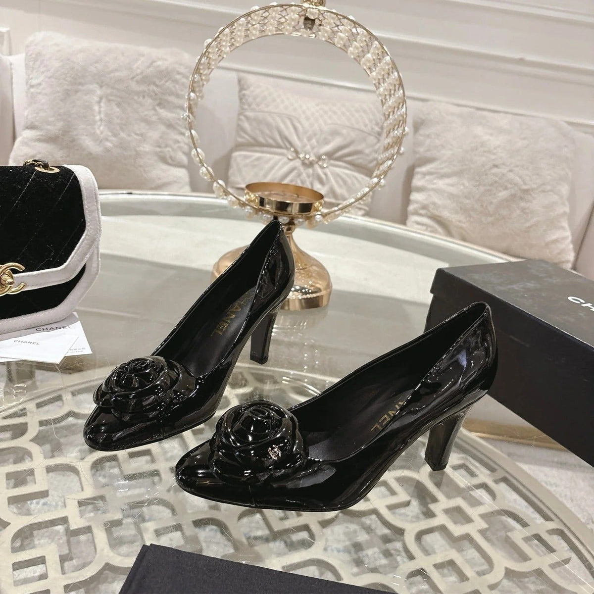 CC 26s High Heels Pump 85 Black Patent Leather 627005