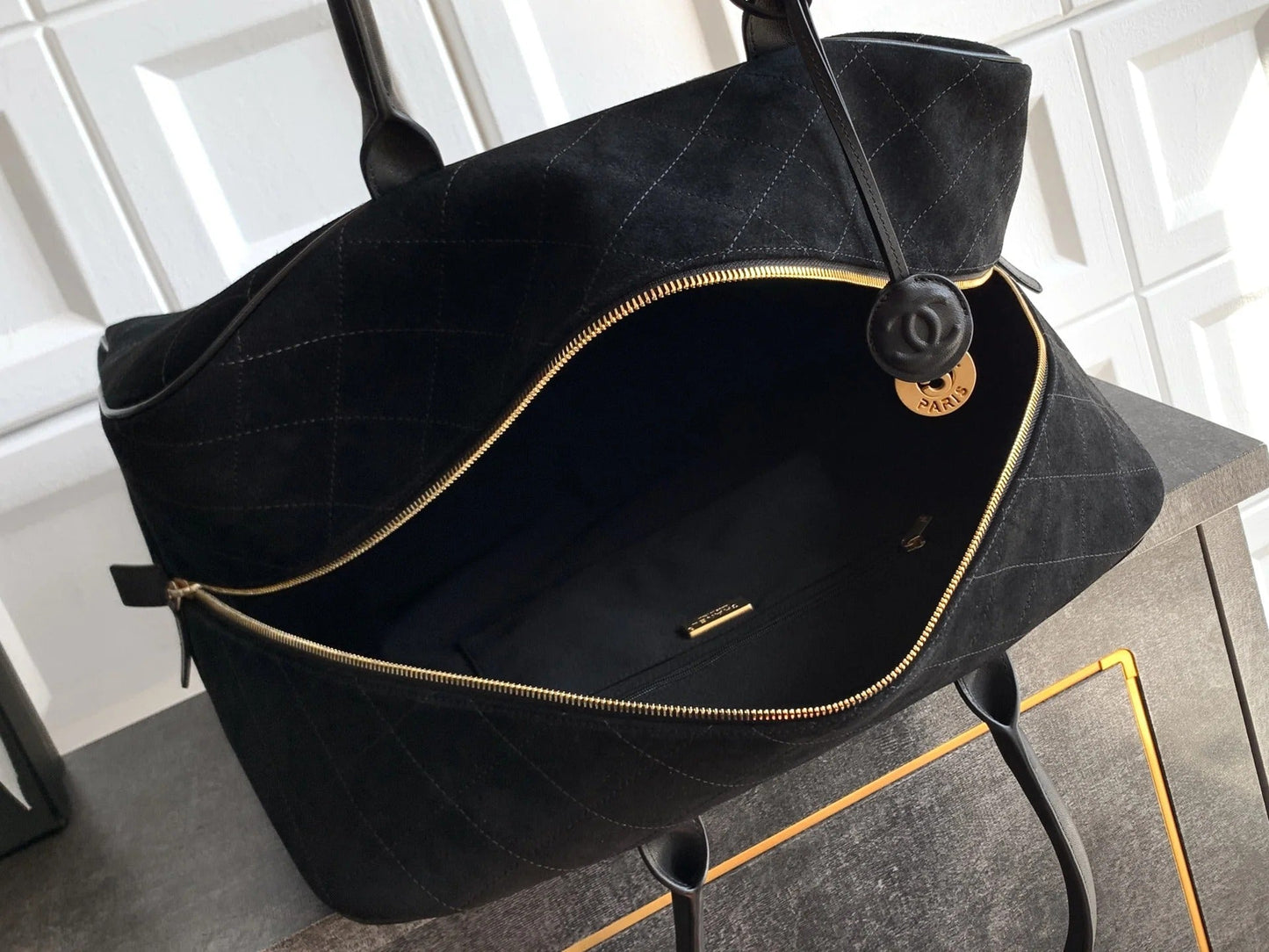 Chanel 2026 Boston Bag 41cm Black Suede