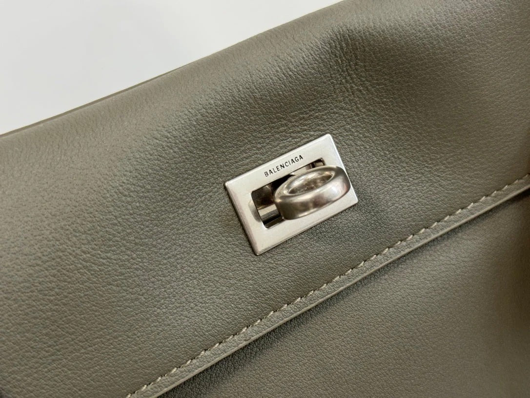 Balenciaga Small Rodeo Bag 29 Olive Green Calfskin Sliver Hardware