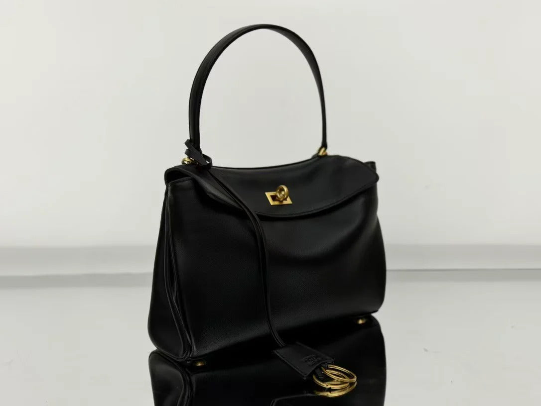 Balenciaga Small Rodeo Bag 29 Black Calfskin Gold Hardware