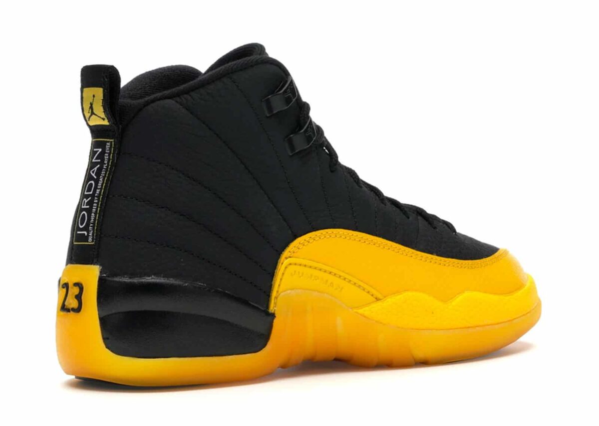 Jordan 12 Retro Black University Gold Sneakers - Authentic
