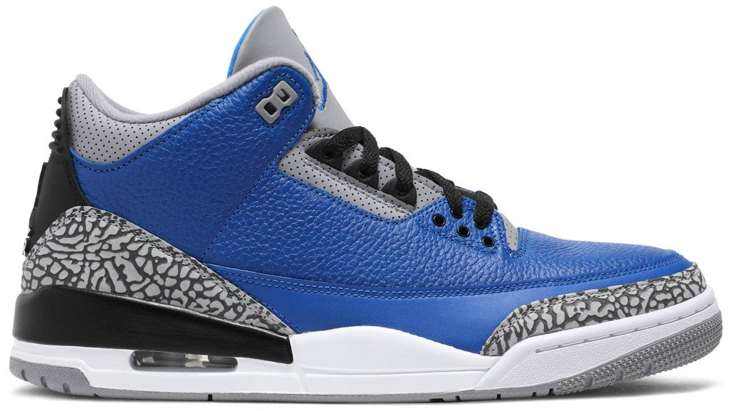 Jordan 3 Retro Varsity Royal Cement Sneakers - Limited Edition