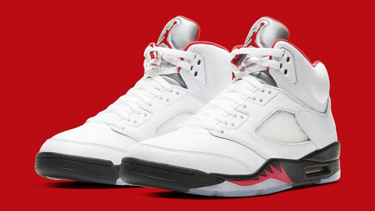 Jordan 5 Retro Fire Red Silver Tongue Sneakers - Performance Runner