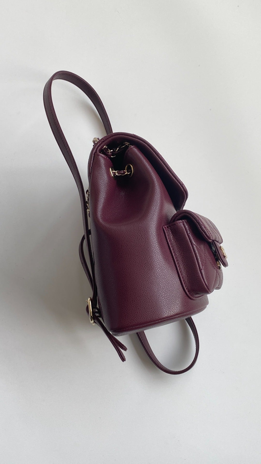 Chanel 25 Backpack Wine Red Grain Embossed Calfskin