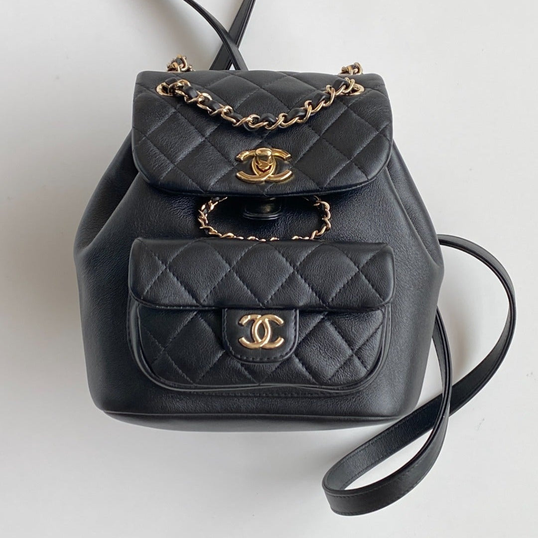 CC 24A Duma Backpack Mini Black Lambskin